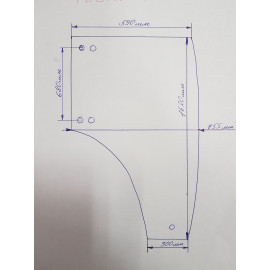 Стекло двери левой (TB600.45L-18) FT 454/504